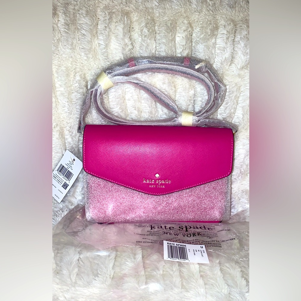Kate Spade Sadie Envelope Crossbody Candied Plum Saffiano Leather K7378